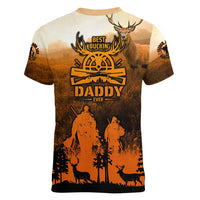 Father And Son Deer Hunting Women V-Neck T-Shirt Best Buckin Daddy Ever - Wonder Print Shop