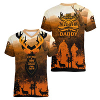 Father And Son Deer Hunting Women V-Neck T-Shirt Best Buckin Daddy Ever - Wonder Print Shop