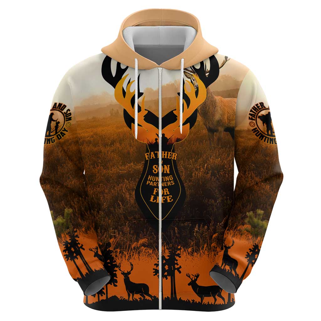 Father And Son Deer Hunting Zip Hoodie Best Buckin Daddy Ever - Wonder Print Shop