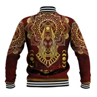 Personalized Anubis Baseball Jacket Ancient Egyptian Pattern In Red - Wonder Print Shop