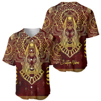 Personalized Anubis Baseball Jersey Ancient Egyptian Pattern In Red - Wonder Print Shop