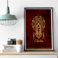 Personalized Anubis Canvas Wall Art Ancient Egyptian Pattern In Red - Wonder Print Shop
