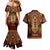 Personalized Anubis Couples Matching Mermaid Dress and Hawaiian Shirt Ancient Egyptian Pattern In Red