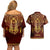 Personalized Anubis Couples Matching Off Shoulder Short Dress and Hawaiian Shirt Ancient Egyptian Pattern In Red