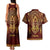 Personalized Anubis Couples Matching Tank Maxi Dress and Hawaiian Shirt Ancient Egyptian Pattern In Red - Wonder Print Shop