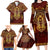 Personalized Anubis Family Matching Long Sleeve Bodycon Dress and Hawaiian Shirt Ancient Egyptian Pattern In Red