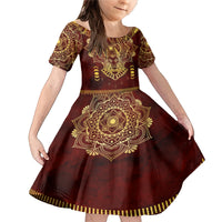 Personalized Anubis Family Matching Mermaid Dress and Hawaiian Shirt Ancient Egyptian Pattern In Red - Wonder Print Shop