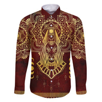 Personalized Anubis Family Matching Mermaid Dress and Hawaiian Shirt Ancient Egyptian Pattern In Red - Wonder Print Shop