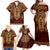 Personalized Anubis Family Matching Off Shoulder Maxi Dress and Hawaiian Shirt Ancient Egyptian Pattern In Red - Wonder Print Shop