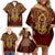 Personalized Anubis Family Matching Off Shoulder Short Dress and Hawaiian Shirt Ancient Egyptian Pattern In Red - Wonder Print Shop