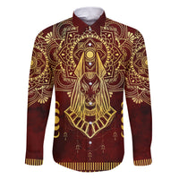 Personalized Anubis Family Matching Puletasi and Hawaiian Shirt Ancient Egyptian Pattern In Red - Wonder Print Shop