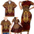 Personalized Anubis Family Matching Short Sleeve Bodycon Dress and Hawaiian Shirt Ancient Egyptian Pattern In Red