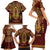 Personalized Anubis Family Matching Short Sleeve Bodycon Dress and Hawaiian Shirt Ancient Egyptian Pattern In Red