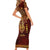 Personalized Anubis Family Matching Short Sleeve Bodycon Dress and Hawaiian Shirt Ancient Egyptian Pattern In Red - Wonder Print Shop