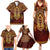 Personalized Anubis Family Matching Summer Maxi Dress and Hawaiian Shirt Ancient Egyptian Pattern In Red - Wonder Print Shop