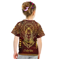 Personalized Anubis Kid T Shirt Ancient Egyptian Pattern In Red - Wonder Print Shop
