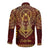 Personalized Anubis Long Sleeve Button Shirt Ancient Egyptian Pattern In Red - Wonder Print Shop