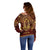 Personalized Anubis Off Shoulder Sweater Ancient Egyptian Pattern In Red - Wonder Print Shop