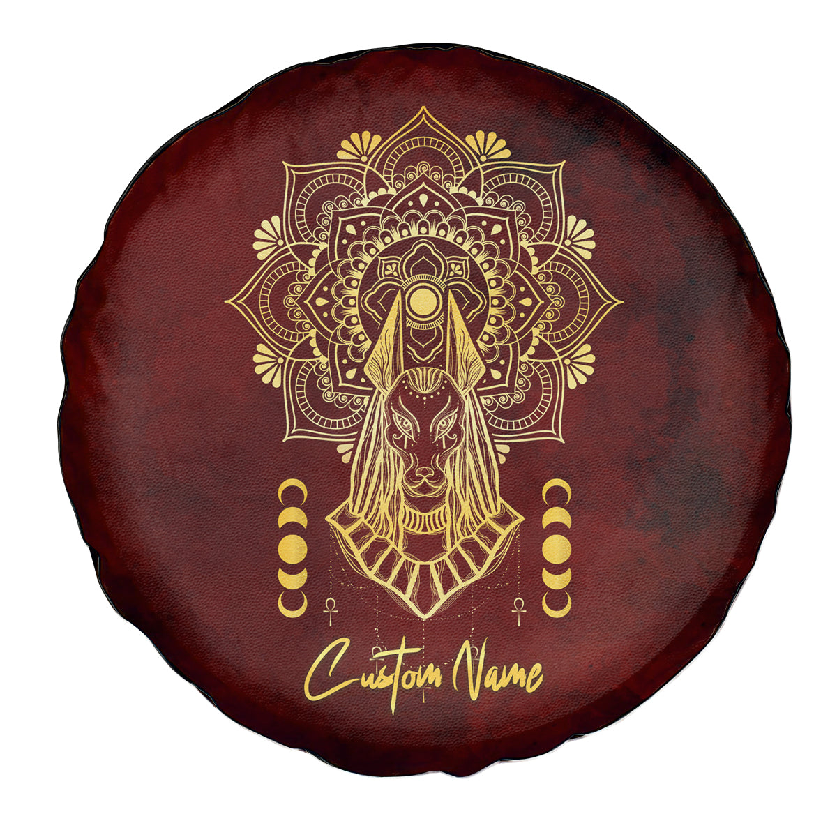 Personalized Anubis Spare Tire Cover Ancient Egyptian Pattern In Red - Wonder Print Shop