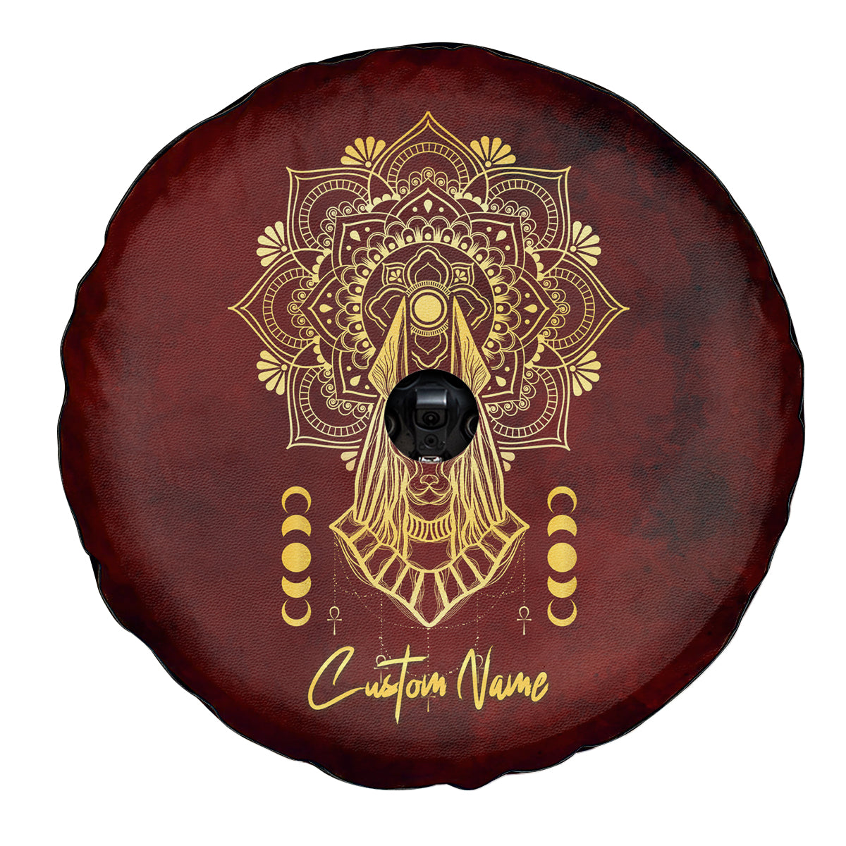 Personalized Anubis Spare Tire Cover Ancient Egyptian Pattern In Red - Wonder Print Shop