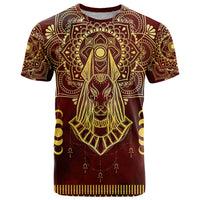 Personalized Anubis T Shirt Ancient Egyptian Pattern In Red - Wonder Print Shop