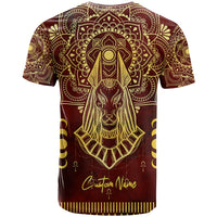 Personalized Anubis T Shirt Ancient Egyptian Pattern In Red - Wonder Print Shop