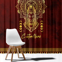 Personalized Anubis Window Curtain Ancient Egyptian Pattern In Red - Wonder Print Shop