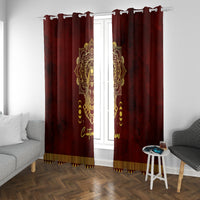 Personalized Anubis Window Curtain Ancient Egyptian Pattern In Red - Wonder Print Shop
