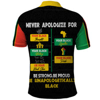 Never Apologize For Your Pride Polo Shirt African Black History - Wonder Print Shop