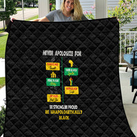 Never Apologize For Your Pride Quilt African Black History - Wonder Print Shop