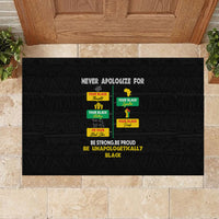 Never Apologize For Your Pride Rubber Doormat African Black History - Wonder Print Shop