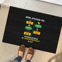 Never Apologize For Your Pride Rubber Doormat African Black History - Wonder Print Shop