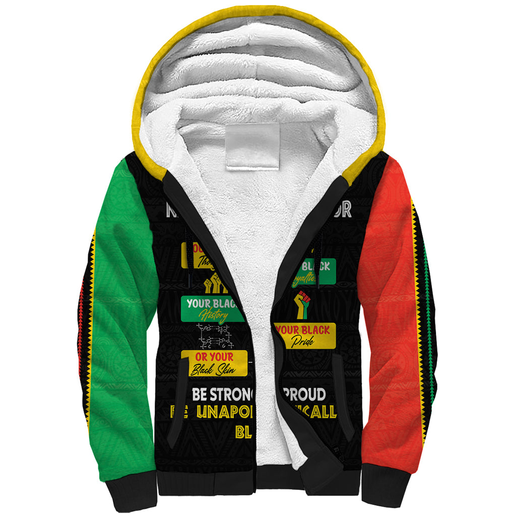 Never Apologize For Your Pride Sherpa Hoodie African Black History - Wonder Print Shop