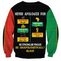 Never Apologize For Your Pride Sweatshirt African Black History - Wonder Print Shop