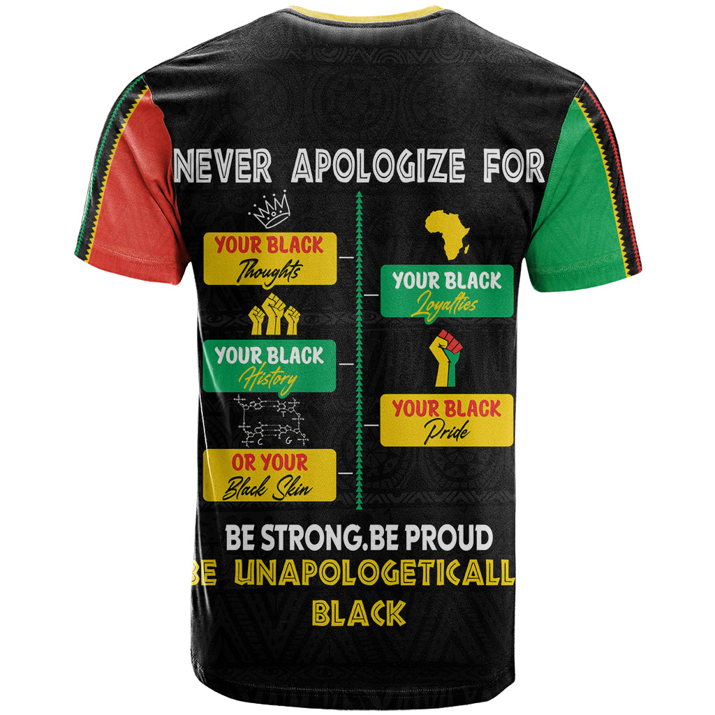 Never Apologize For Your Pride T Shirt African Black History - Wonder Print Shop