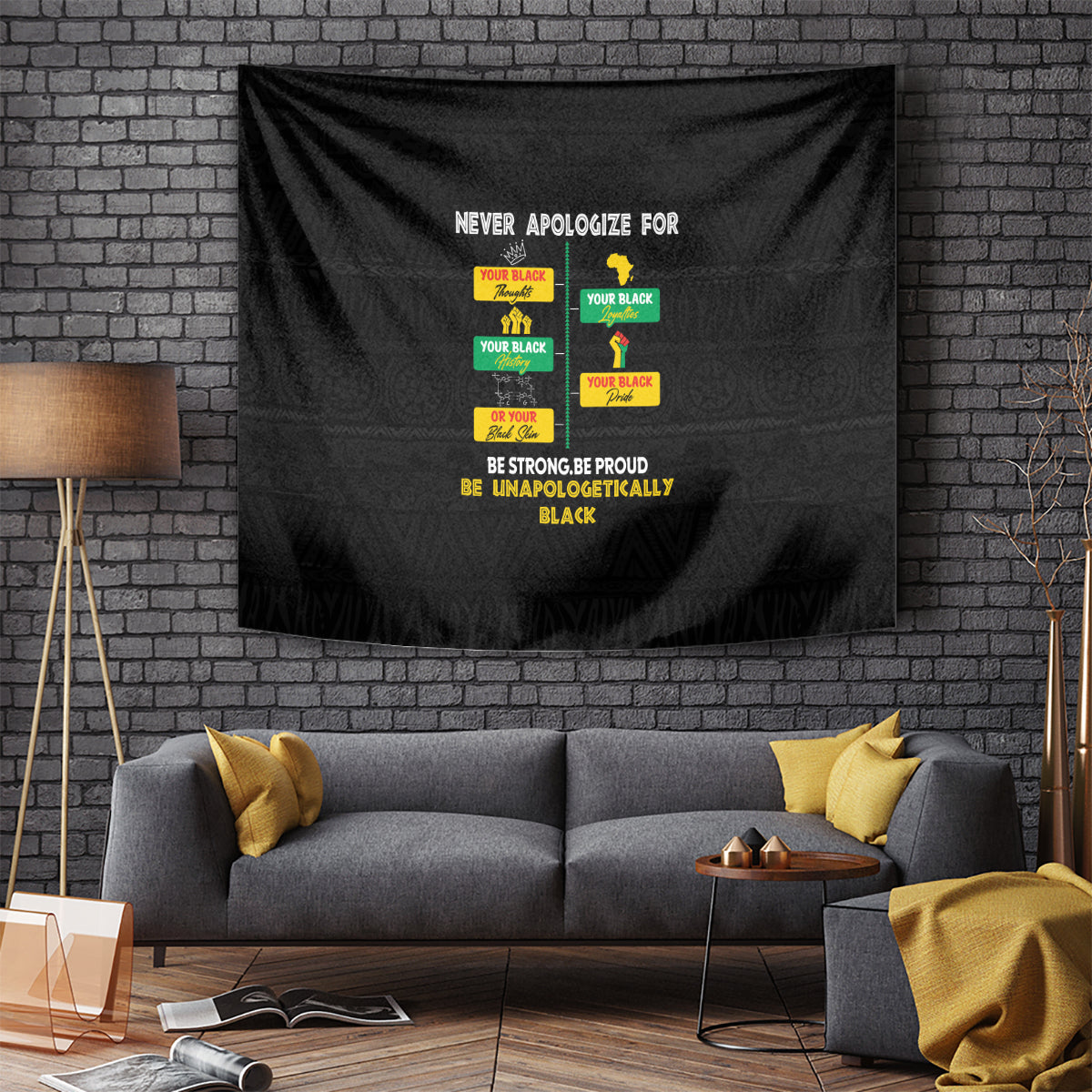 Never Apologize For Your Pride Tapestry African Black History - Wonder Print Shop