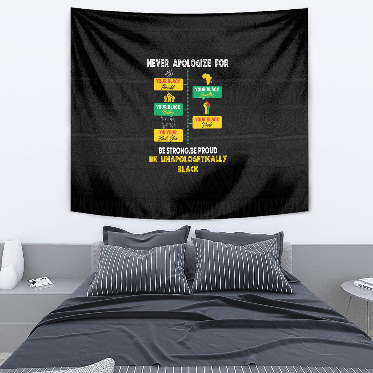 Never Apologize For Your Pride Tapestry African Black History - Wonder Print Shop