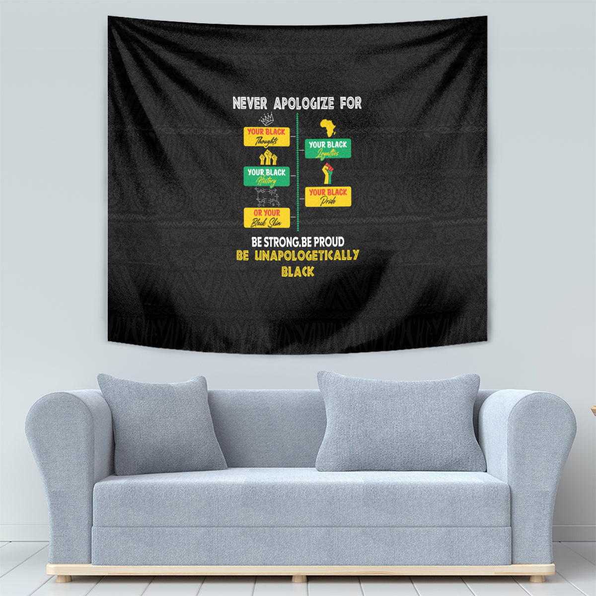 Never Apologize For Your Pride Tapestry African Black History - Wonder Print Shop