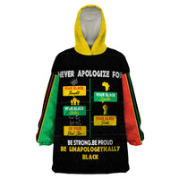 Never Apologize For Your Pride Wearable Blanket Hoodie African Black History - Wonder Print Shop