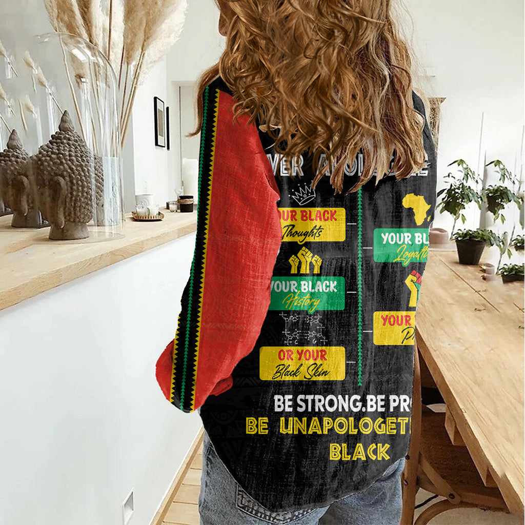 Never Apologize For Your Pride Women Casual Shirt African Black History - Wonder Print Shop