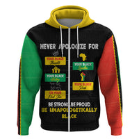 Never Apologize For Your Pride Zip Hoodie African Black History - Wonder Print Shop
