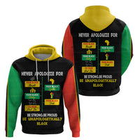 Never Apologize For Your Pride Zip Hoodie African Black History - Wonder Print Shop