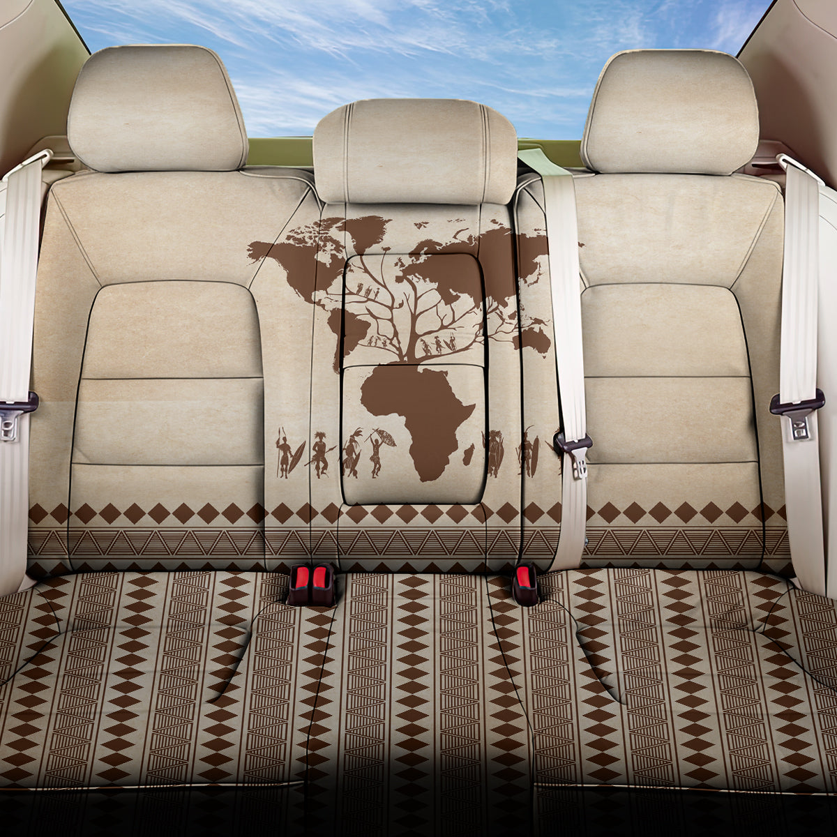 Root Africa Back Car Seat Cover African Map - Wonder Print Shop