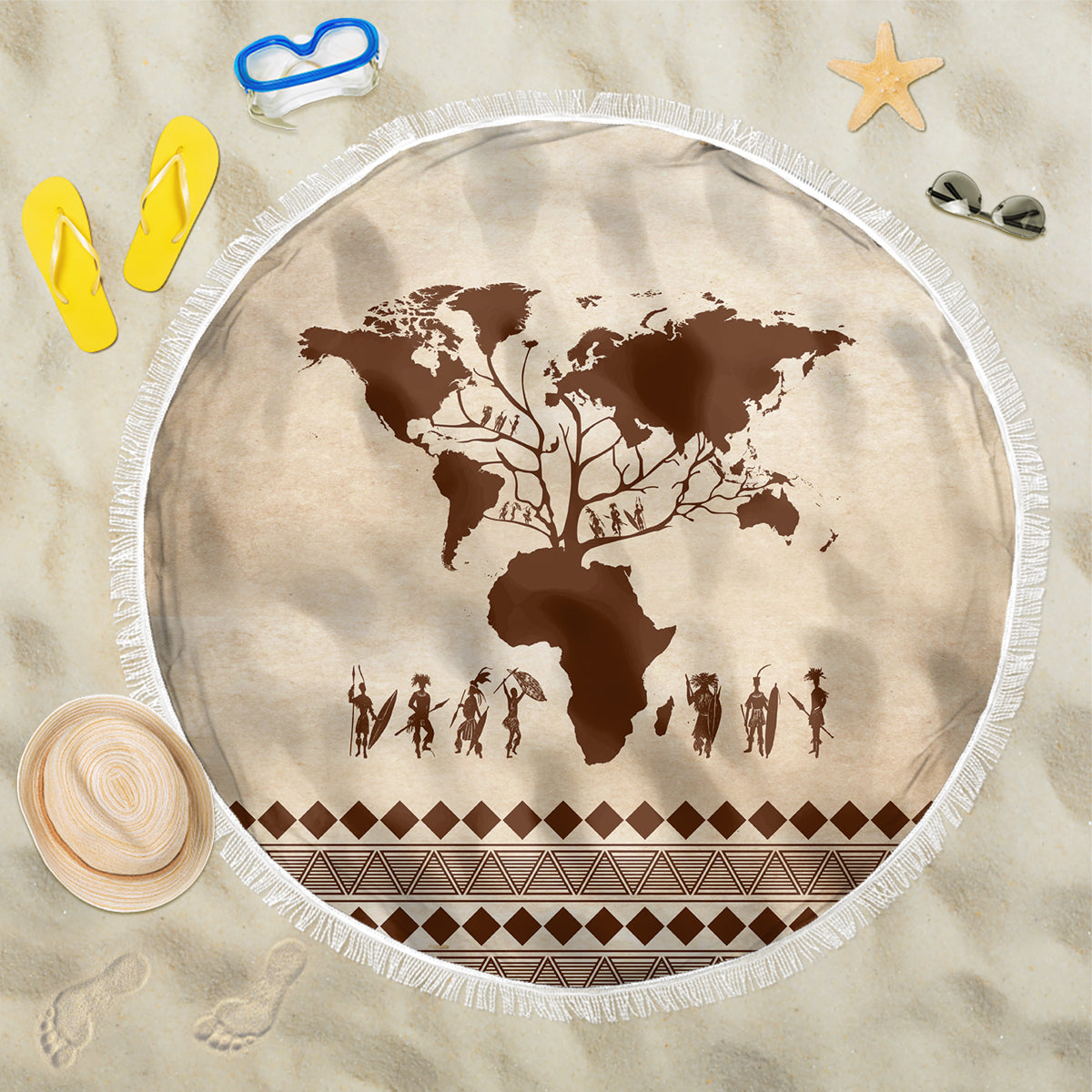 Root Africa Beach Blanket African Map - Wonder Print Shop