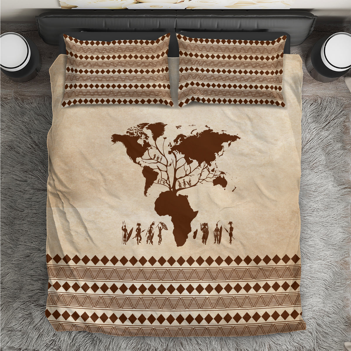 Root Africa Bedding Set African Map - Wonder Print Shop