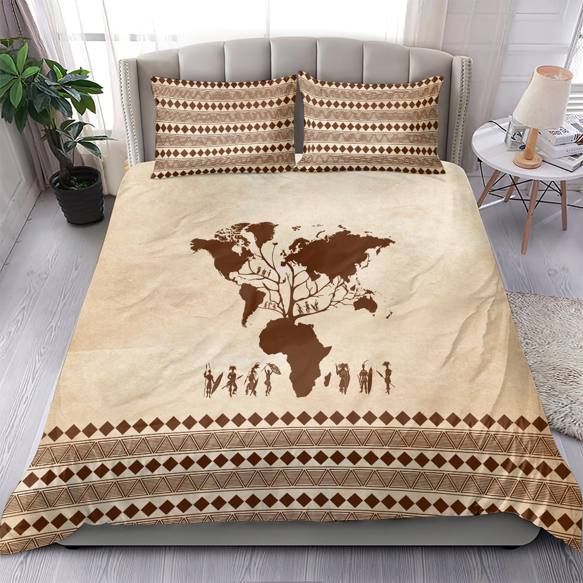 Root Africa Bedding Set African Map - Wonder Print Shop