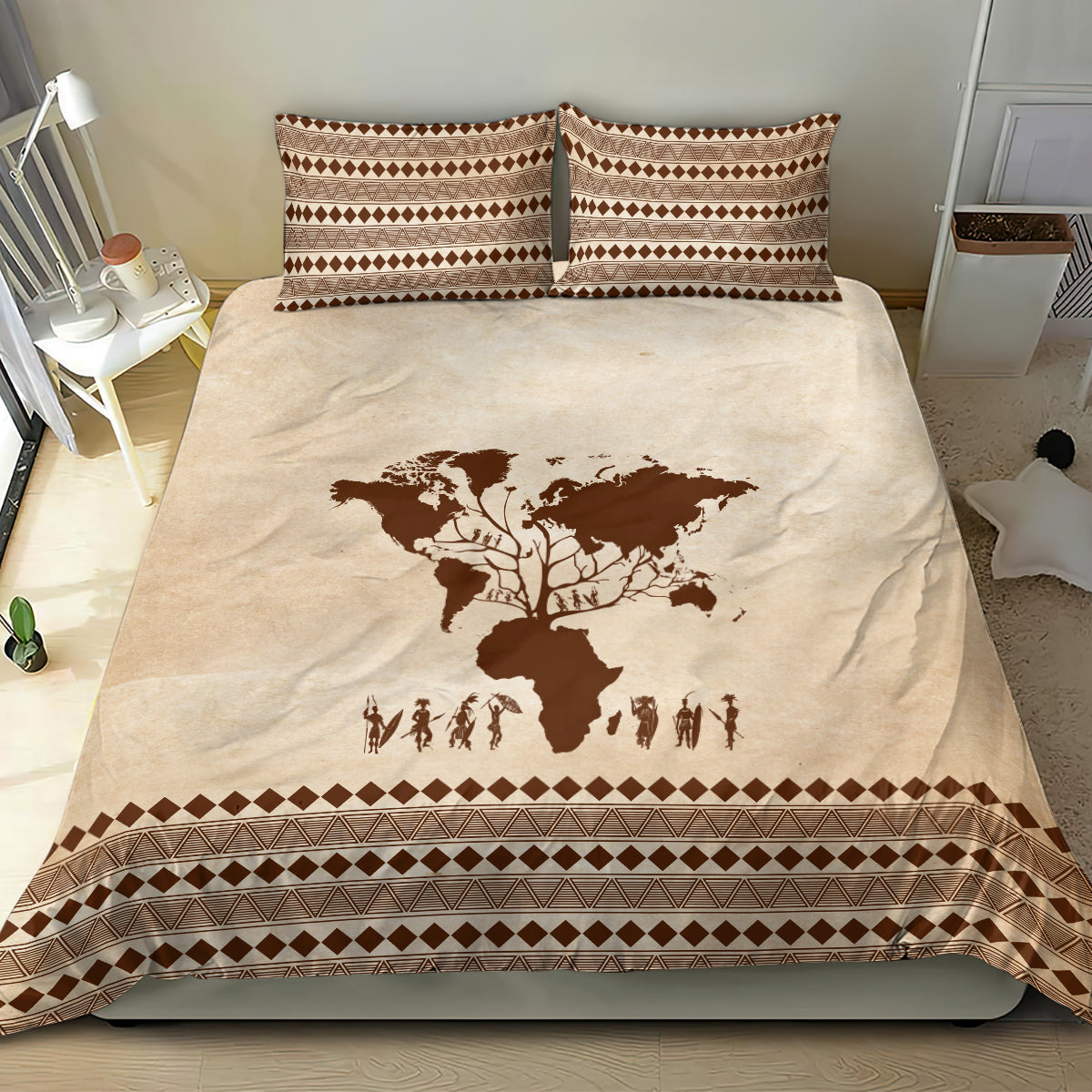 Root Africa Bedding Set African Map - Wonder Print Shop