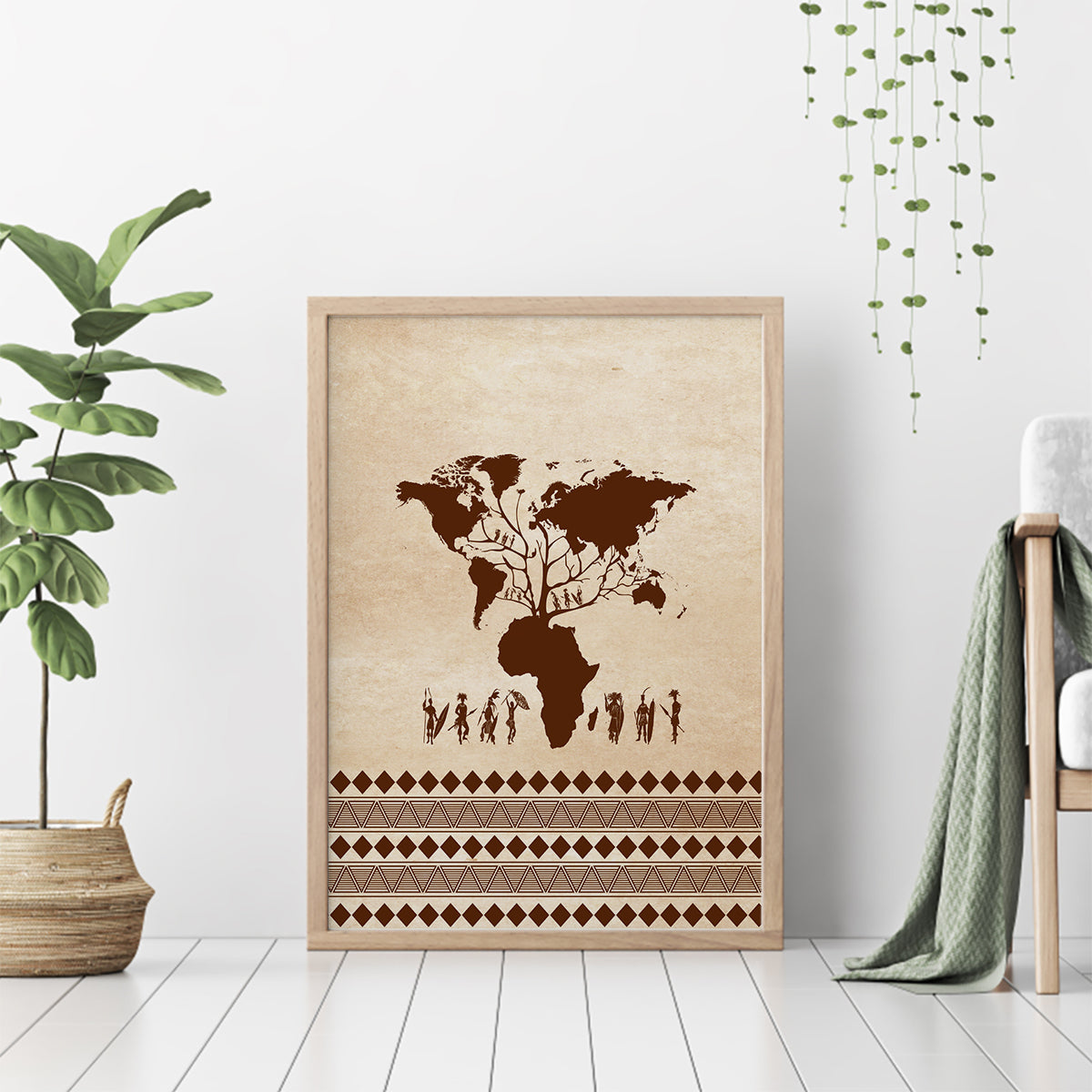 Root Africa Canvas Wall Art African Map - Wonder Print Shop