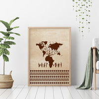 Root Africa Canvas Wall Art African Map - Wonder Print Shop
