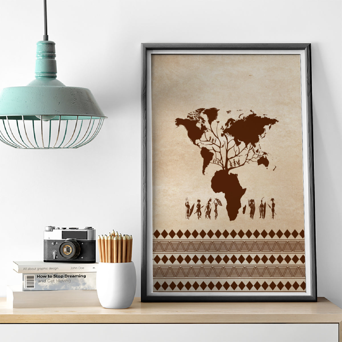 Root Africa Canvas Wall Art African Map - Wonder Print Shop